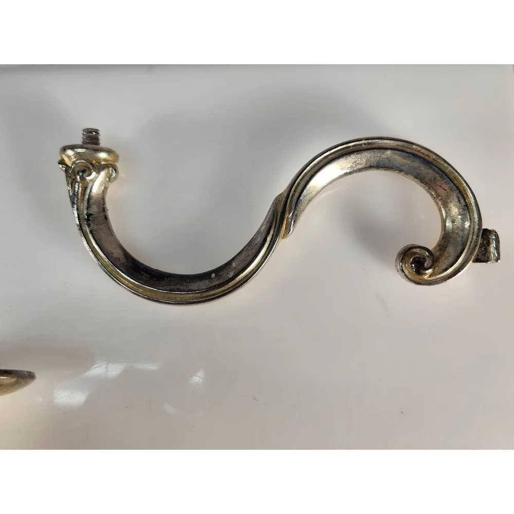 Lot of 2 Vintage Silver Plated Candelabra Replacement Arms 1-Candle Cup